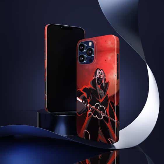 Itachi Uchiha Silhouette Art Red iPhone 13 Fitted Case