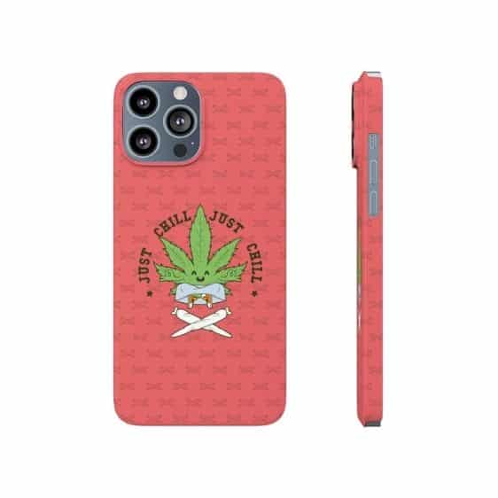Just Chill Blunt Meditating Weed Leaf Art iPhone 13 Cover