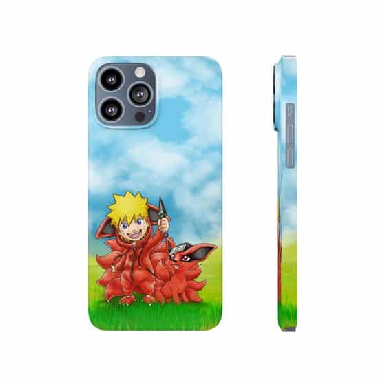 Naruto and Kurama Chibi Art Blue Sky iPhone 13 Case