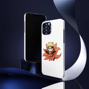 Playful Chibi Naruto And Kurama White iPhone 13 Case