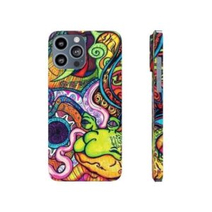 Trippy Stoner Frog Abstract Doodle 420 Weed iPhone 13 Case