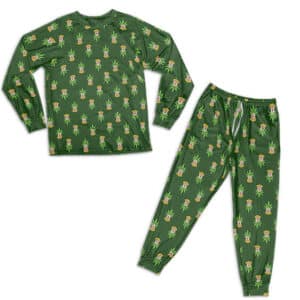 Dragon Ball Z Broly Weed Green Face Pattern Sleepwear Set