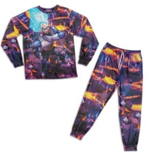 Dragon Ball Z Vegeta Blue Vibrant Artwork Dope Pajamas Set