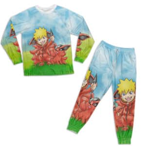 Adorable Kid Naruto and Kurama Playing Comfy Pajamas Set