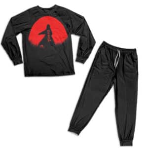 Fourth Hokage Minato Namikaze Silhouette Black Pajamas Set