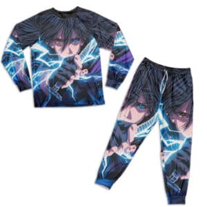 Powerful Ninja Sasuke Uchiha Lightning Blade Pajamas Set
