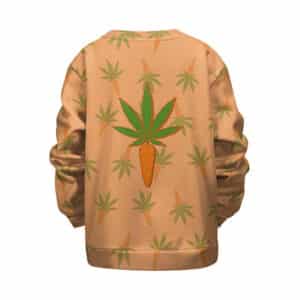 Awesome Carrot Weed Parody Orange Kids Pullover Sweater