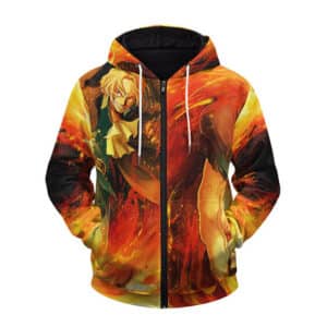 Awesome Sabo And Ace Fire Control Artwork Zip Up Hoodie