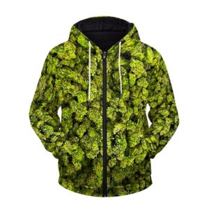 Fresh Marijuana Nugs Design Cool Cannabis Zip Hoodie Jacket