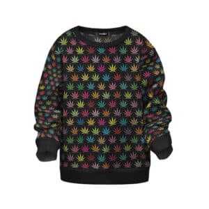 May Jane Reefer Leaves Rainbow Pattern Kids Sweatshirt