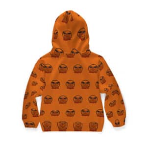 Nine-Tailed Kyuubi Pattern Dark Orange Kids Hoodie Jacket