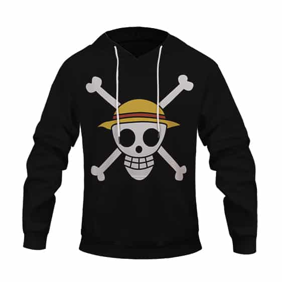 One Piece Minimalist Straw Hat Pirates Skull Logo Hoodie