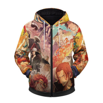 One Piece Series Pirate Characters Stunning Zip Hoodie Jacket