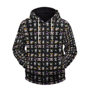 One Piece Straw Hat Pirate Members Icon Pattern Zipper Hoodie