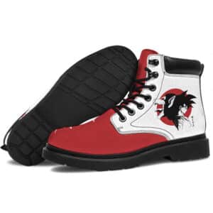 Oozaru And Son Goku Red White Classic Combat Boots