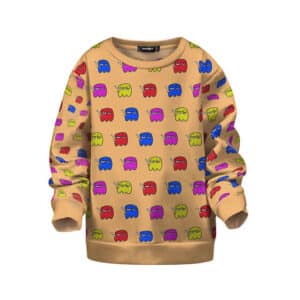 Pacman Ghosts Smoking Marijuana Joint Kids Sweatshirt