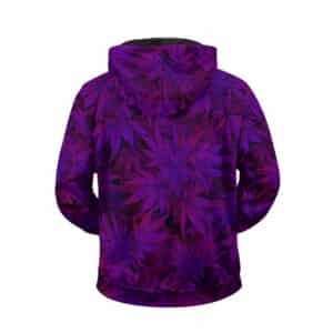 Purple Haze Marijuana Leaves Art Cool 420 Zip Up Hoodie