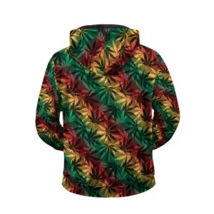 Rastafarian Reggae Weed Leaves Pattern Epic Zip Up Hoodie
