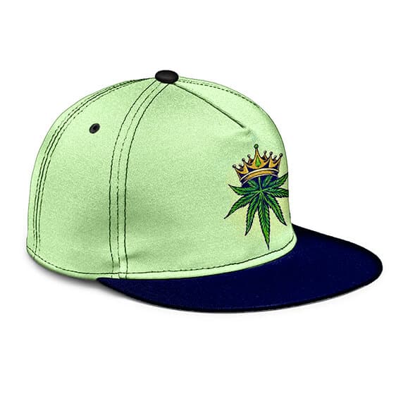 Crowned King Weed Ganja Leaf Logo Snapback Baseball Cap