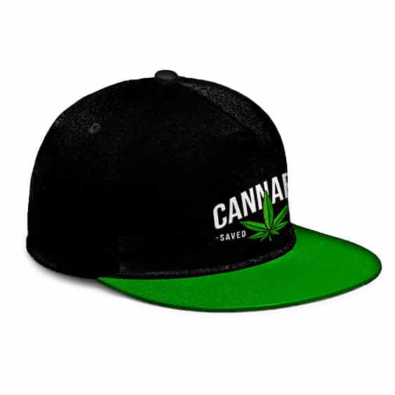 Amazing Cannabis Saved My Life Logo Black Snapback Cap