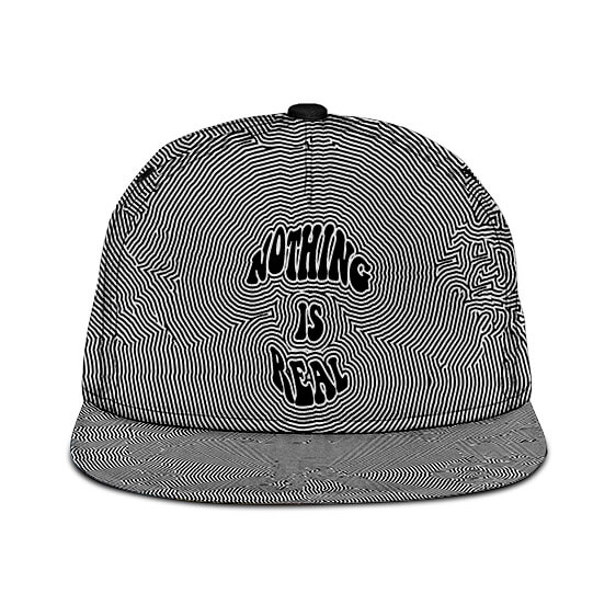 Nothing is Real Trippy Lines Awesome Gray Snapback Cap