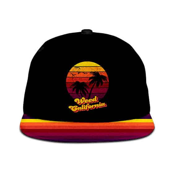 Weed California Classic Sunset Art Retro Colors Snapback Hat