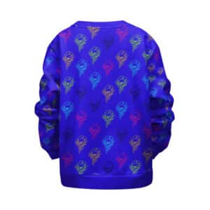 Skull & Magic Mushrooms Psychedelic Trip Blue Kids Sweater