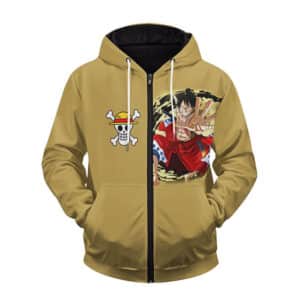 Straw Hat Logo Monkey D. Luffy Art Awesome Zip Up Hoodie