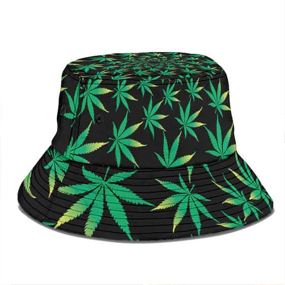 420 Marijuana Weed Leaf Pattern Awesome Bucket Hat