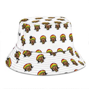 Adorable Rasta Man Chibi Cartoon Pattern Bucket Hat