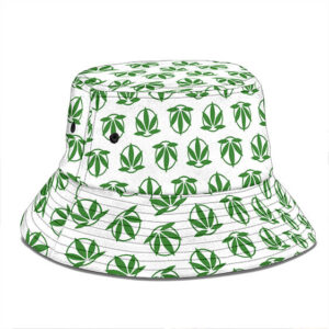 Awesome Marijuana Weed Leaf Logo Pattern Bucket Hat