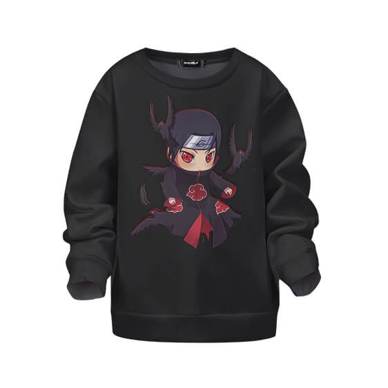Chibi Itachi Crow Clone Ninjutsu Black Children Sweatshirt
