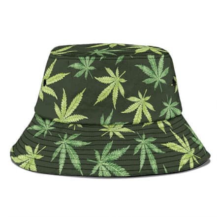 420 Marijuana Weed Leaf Pattern Awesome Bucket Hat