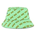 Cute 420 Cannabis Typography Pattern Surf Green Bucket Hat