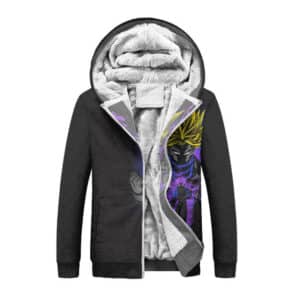 DBZ Super Saiyan Trunks Silhouette Black Fleece Hooded Jacket