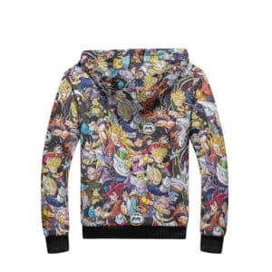 Dragon Ball Anime Characters Collage Art Fleece Hooded Jacket