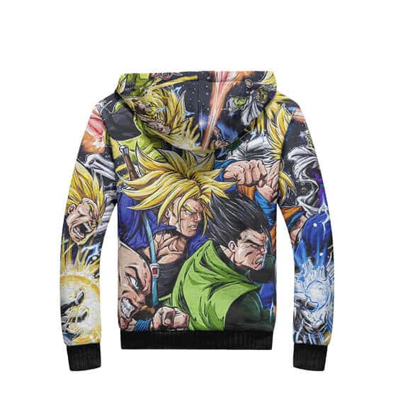 Dragon Ball Z Characters Different Art Style Fleece Jacket
