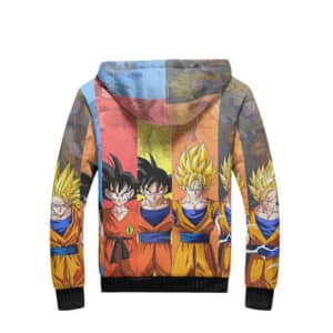 Dragon Ball Z Goku Transformations Art Cool Fleece Jacket