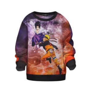 Epic Sasuke Uchiha Vs Naruto Uzumaki Design Kids Sweatshirt