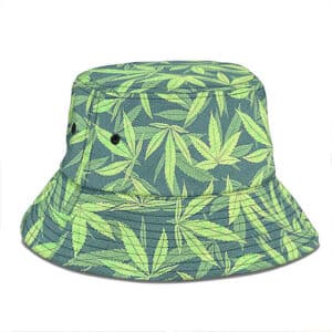 Ganja 420 Marijuana Leaves All Over Print Bucket Hat