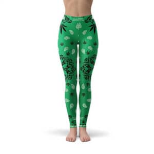 Bandana Paisley Stoner Green Yoga Pants