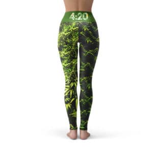 Marijuana Forest Illusion Design Yoga Pants