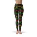 Awesome Rastafarian Pixel Weed Art Yoga Pants