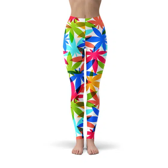 Colorful Cannabis Leaf Adorable Yoga Pants