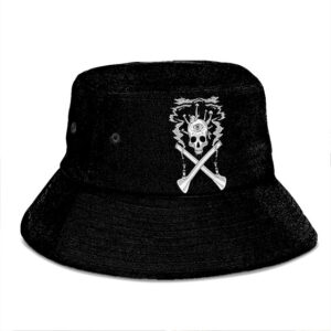 Minimalist Skull Mushroom Bongs Logo Badass 420 Bucket Hat