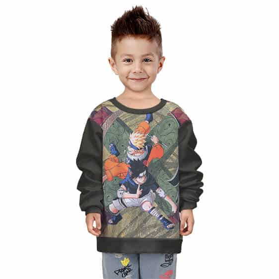 Naruto And Sasuke Genin Summoning Scrolls Kids Sweatshirt