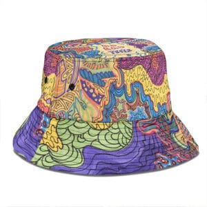 No Bad Trips Psychedelic Alien Abstract Art Dope Bucket Hat