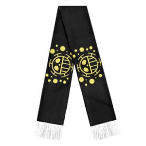 One Piece Heart Pirates Jolly Roger Symbol Black Wool Scarf