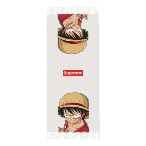 One Piece Monkey D. Luffy Supreme Art White Wool Scarf