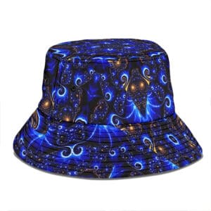 Psychedelic Abstract Art Pattern Badass Dark Blue Bucket Hat